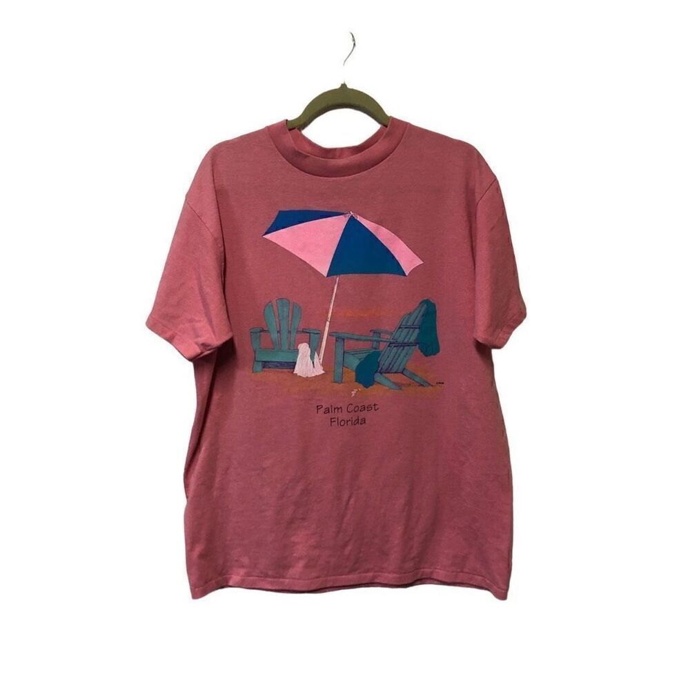 Sunshine Apparel Vintage Single Stitch Palm Coast Florida T Shirt Size Extra Lar